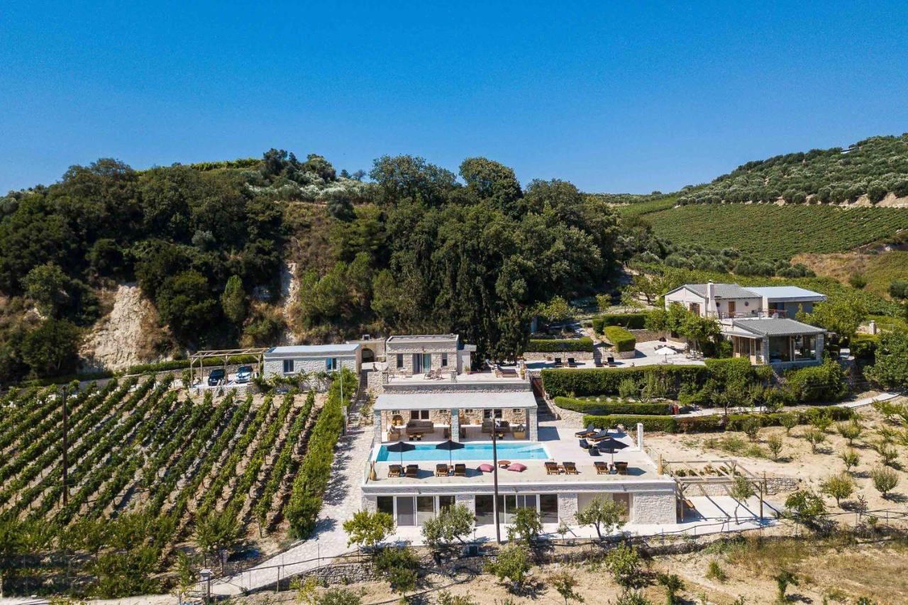 Villa Mantilari Wine Estate 7 Apartments 2 Private Pools 1 Heated Tennis Court Fitness Center Archanes Exteriör bild